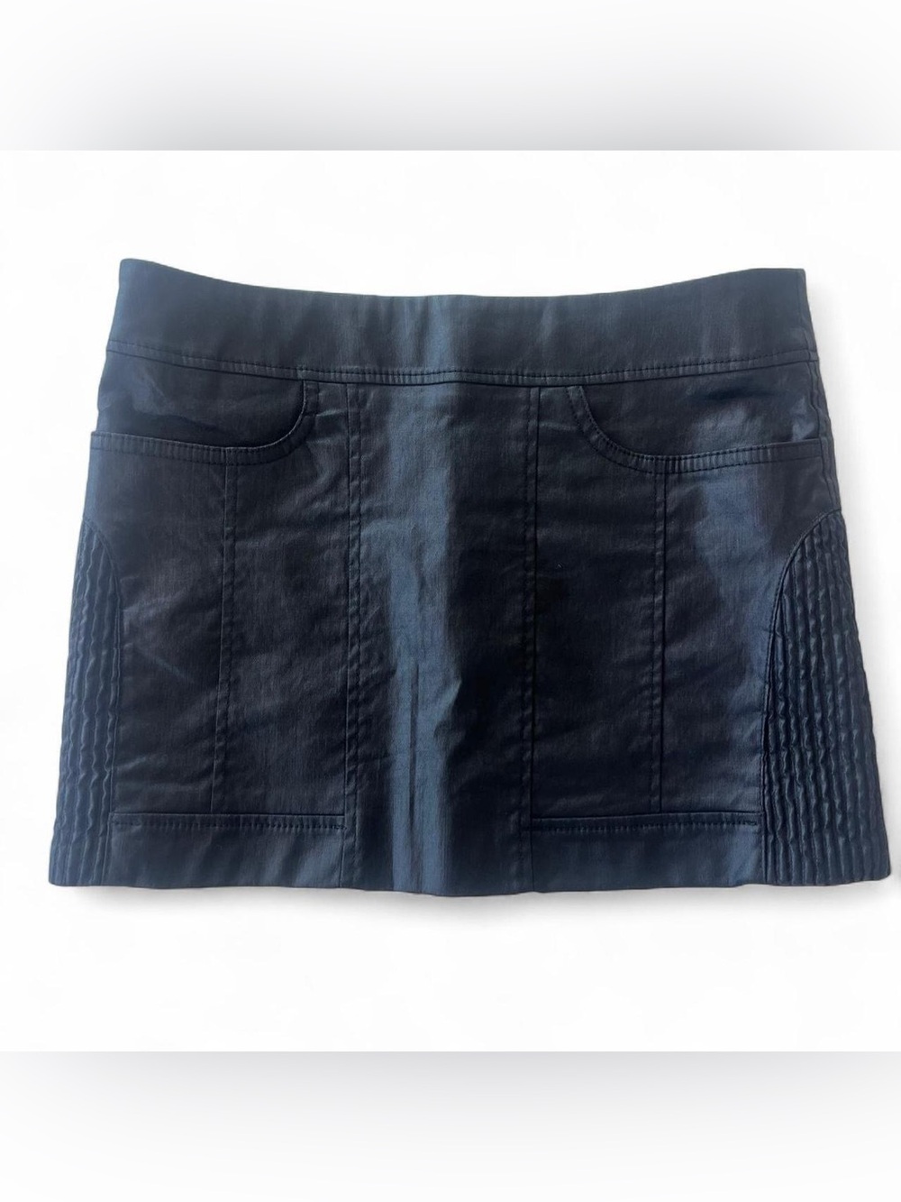 AllSaints Spitalfields Black Coated Mini Skirt Women’s Size US 0